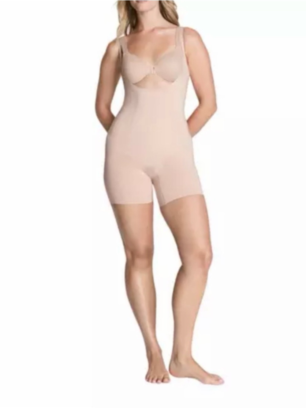 Spanx sculpt on core open-bust mid-thigh bodysuit Shapeware